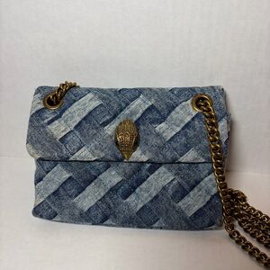 Kurt Geiger Kensington Denim Crossbody Bag Antique Gold